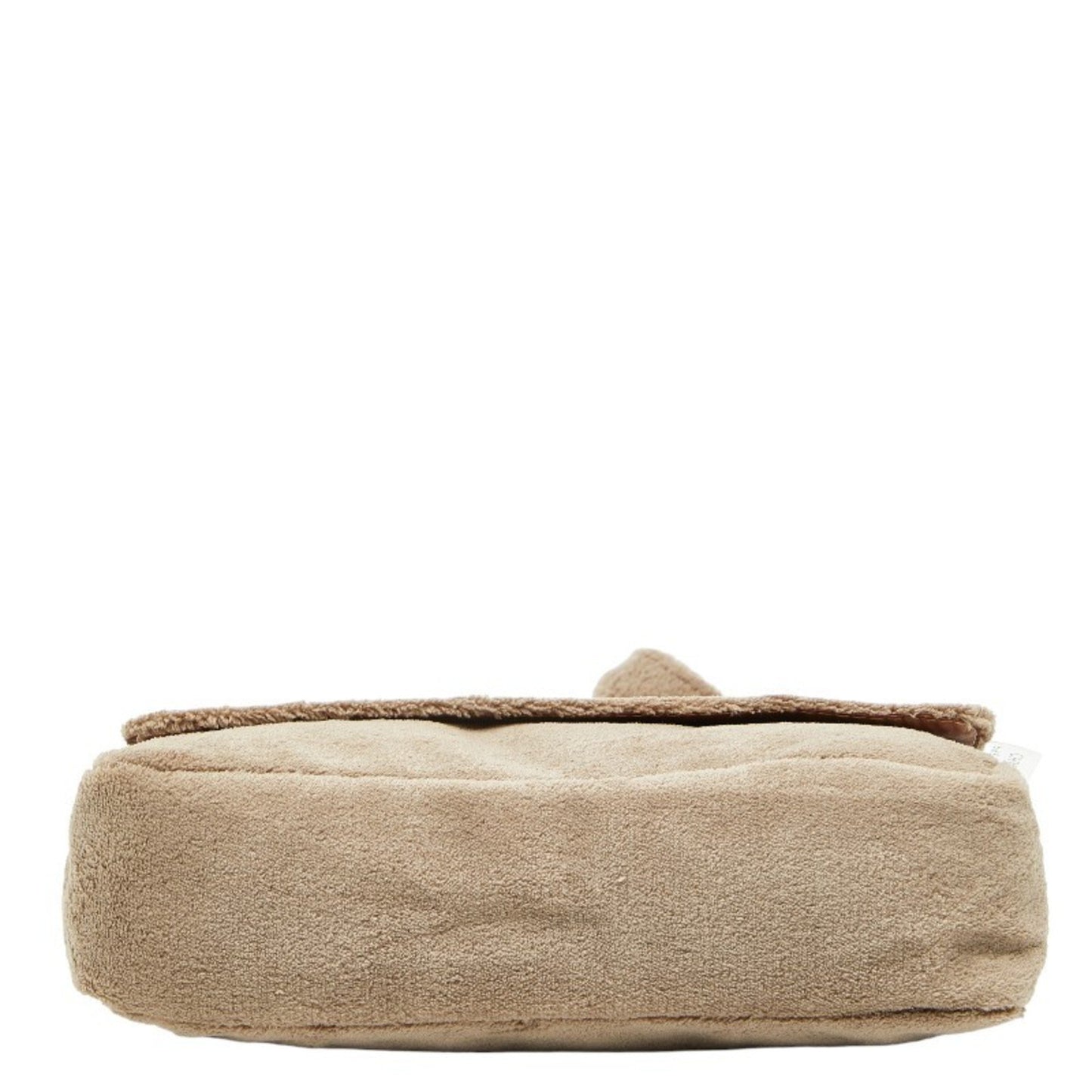 Chanel Coco Mark Novelty Crossbody Shoulder Bag In Beige And White With Pile