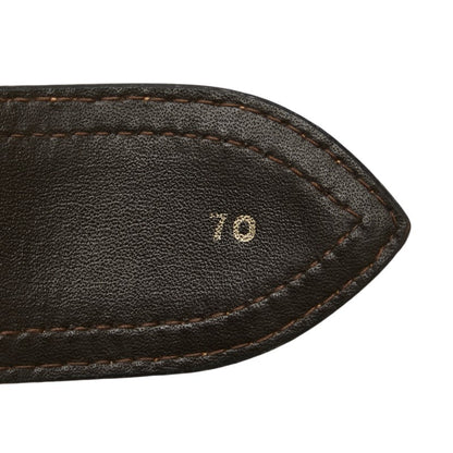 Gucci Gg Canvas Old Belt Size: 70 Beige Brown Leather