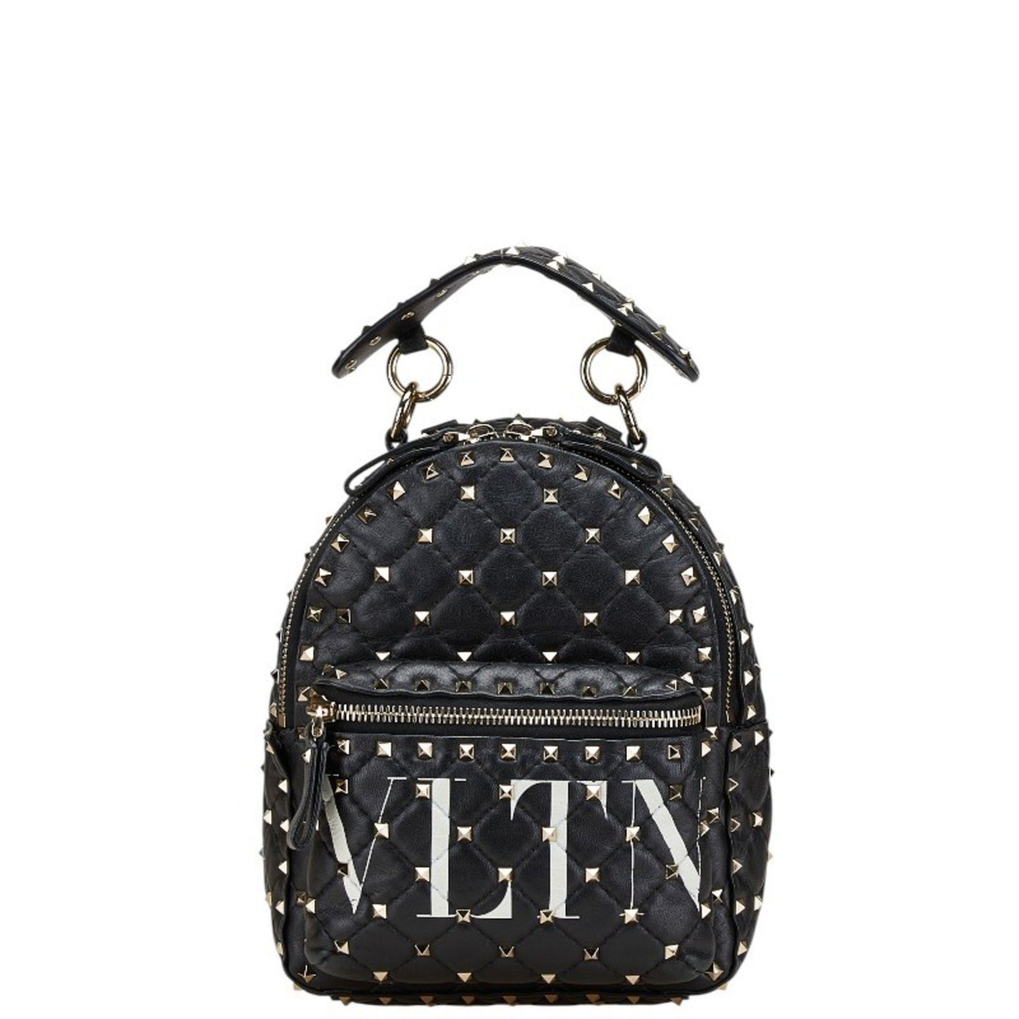Valentino Rockstud Backpack In Black Leather
