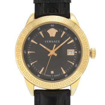 Versace Iaq Ss Black Dial Quartz Watch 0648 Versace