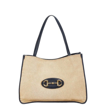 Gucci Horsebit 1955 Tote Bag 623694 Beige Navy Canvas Leather