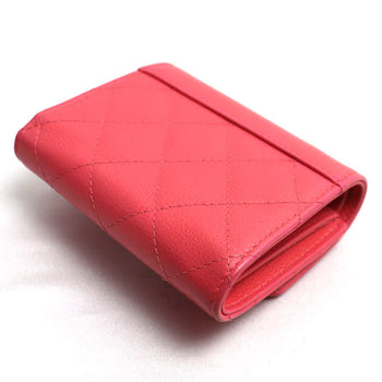Chanel Matelasse Small Flap Wallet Trifold Pink