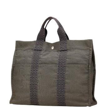 Hermes Air Line Mm Tote Bag Gray Canvas