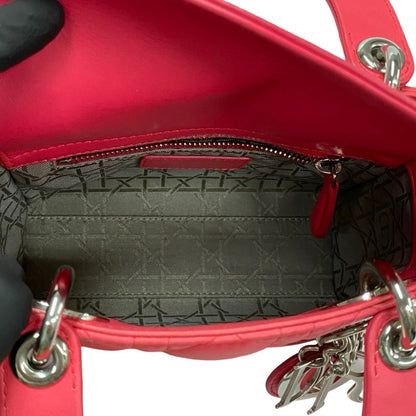 Christian Dior Lady Cannage Stitch Leather 2-Way Handbag/Shoulder Bag