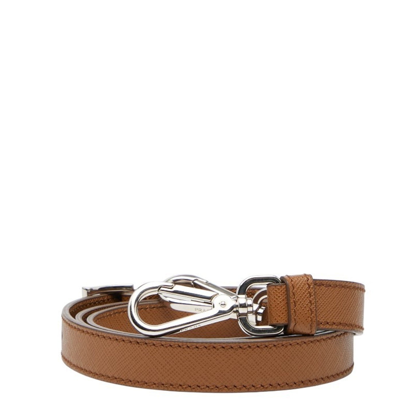 Prada Shoulder Strap Brown Silver Leather