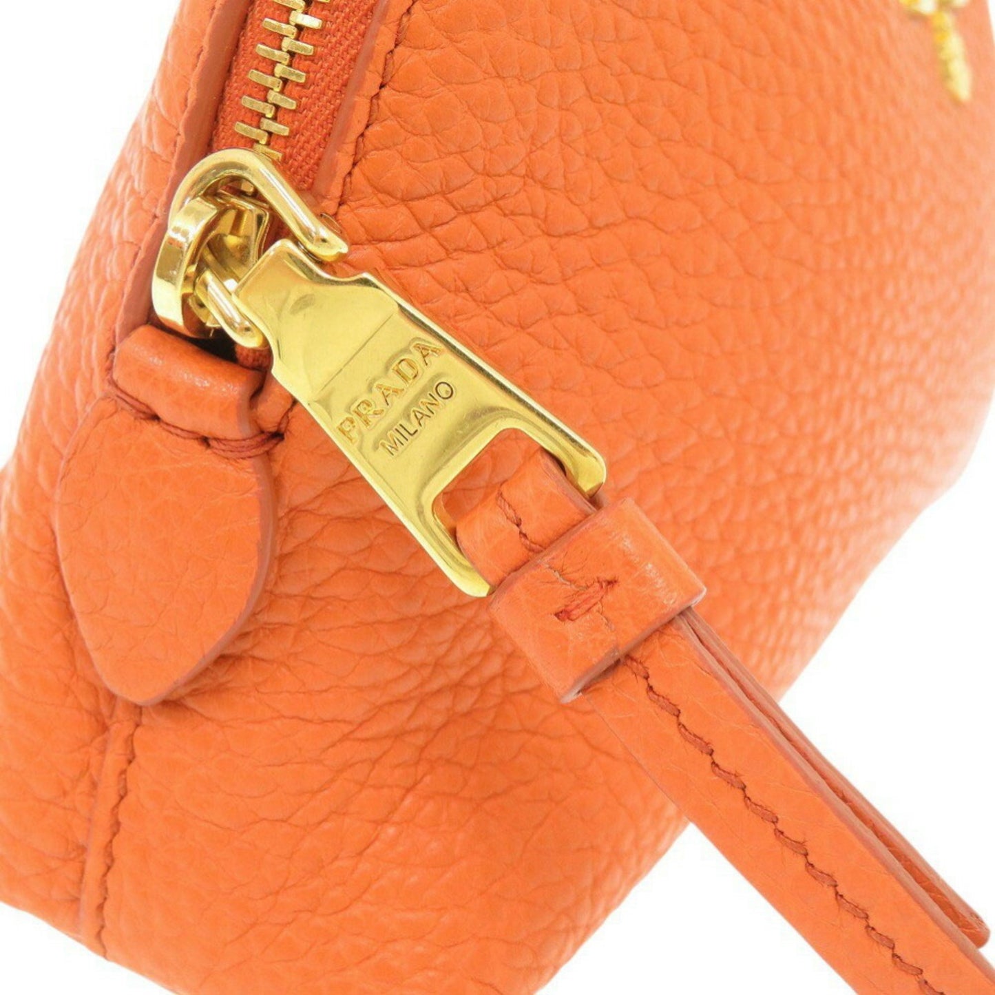 Prada Leather Orange Pouch 0778Prada