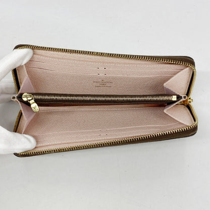 Louis Vuitton Damier Portefeuille Clemence Long Wallet N41626 Ebene Rose Ballerine