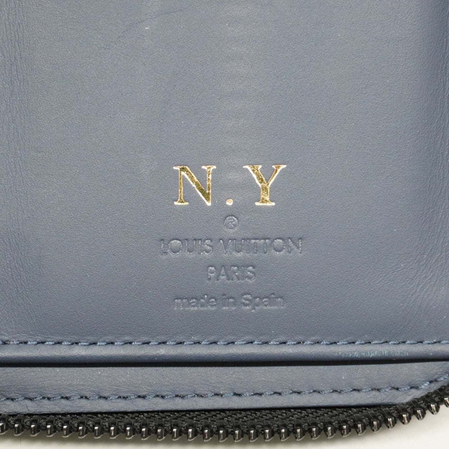 Louis Vuitton Monogram Shadow Zippy Wallet Vertical M80423 Navy