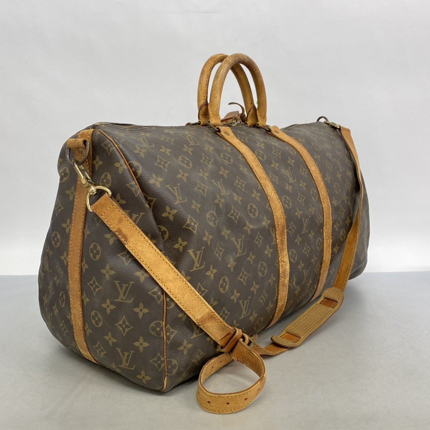 Louis Vuitton Monogram Keepall Bandouliere 55 Boston Bag M41414 Brown