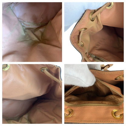 Celine Vintage Macadam Brown Gold Hardware Leather Backpack Daypack