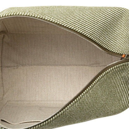 Hermes Herms Bride A Black Gm Handbag In Vert Forest Green Wool