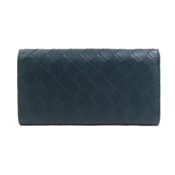 Bottega Veneta Long Wallet In Intrecciato Leather Blue-Green For Men And Women
