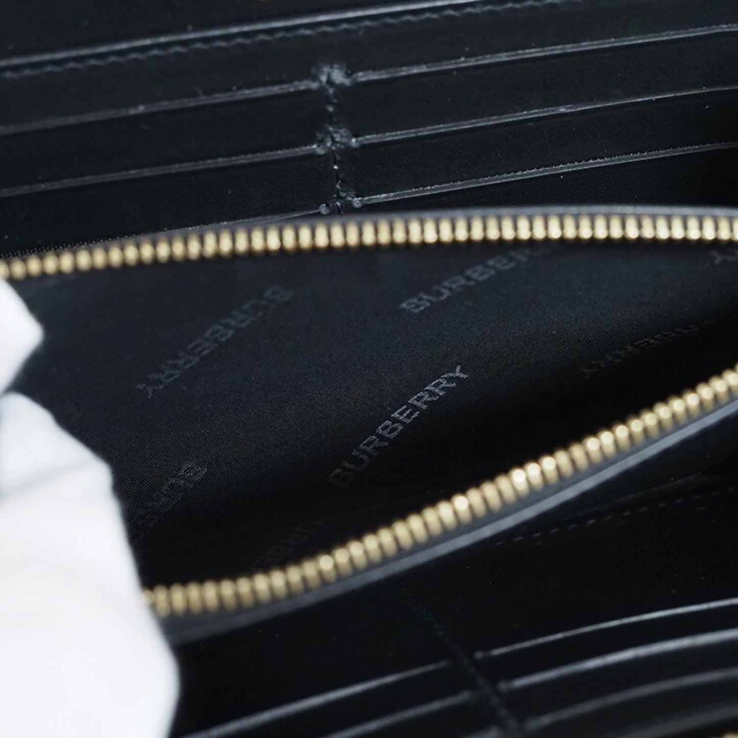Burberry Check Round Long Wallet Pvc Leather