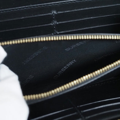 Burberry Check Round Long Wallet Pvc Leather