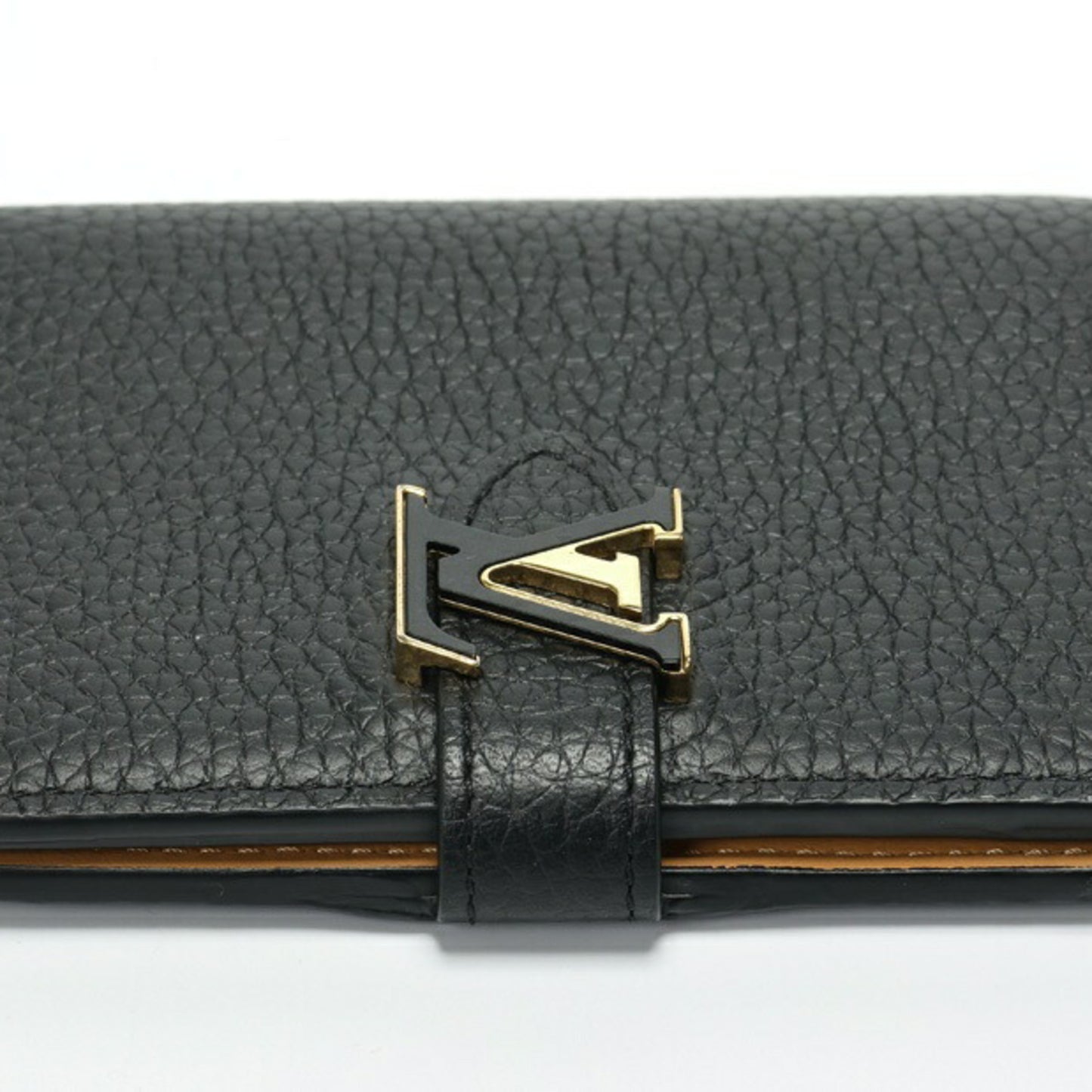 Louis Vuitton Lv Vertical Wallet Compact M81561 Taurillon Leather Noir S-157399