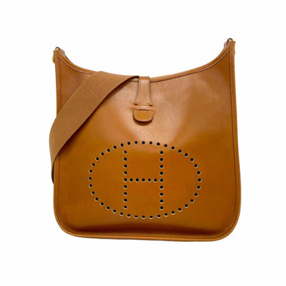 Hermes Herms Evelyn 1 Shoulder Bag In Box Calf Noisette