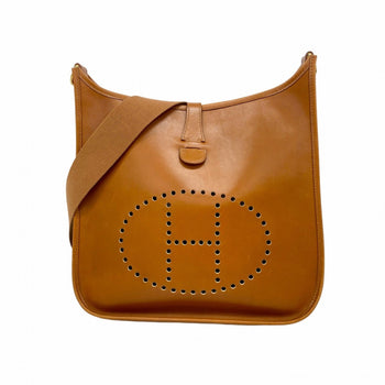 Hermes Herms Evelyn 1 Shoulder Bag In Box Calf Noisette