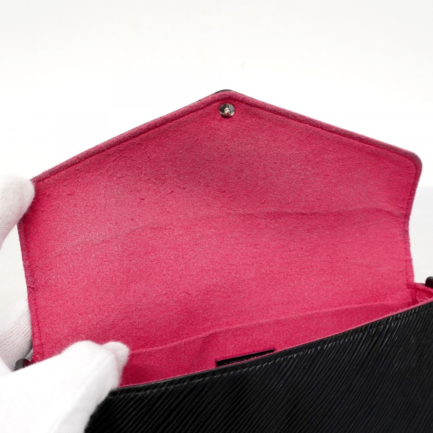 Louis Vuitton Epi Felicie Shoulder Wallet M64579 Noir Hot Pink