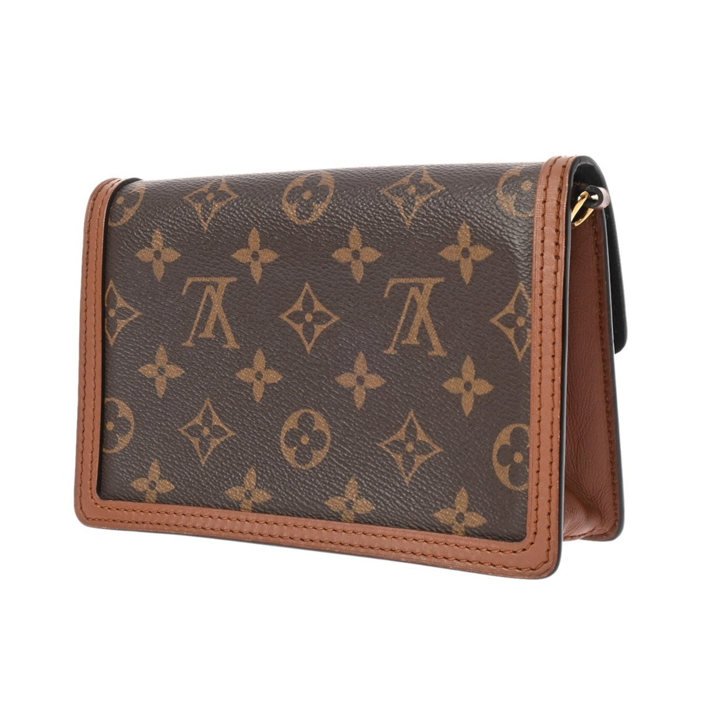 Louis Vuitton Monogram Reverse Portefeuille Dauphine Brown M68746 Women'S Canvas Shoulder Bag