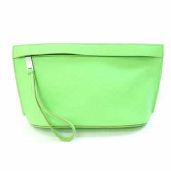 Salvatore Ferragamo Clutch Bag Size 24 1390 Light Green Leather Pouch