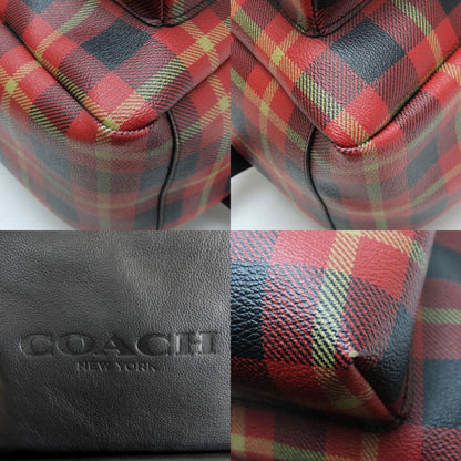 Coach Backpack/Daypack F55394 Leather Black Red Check