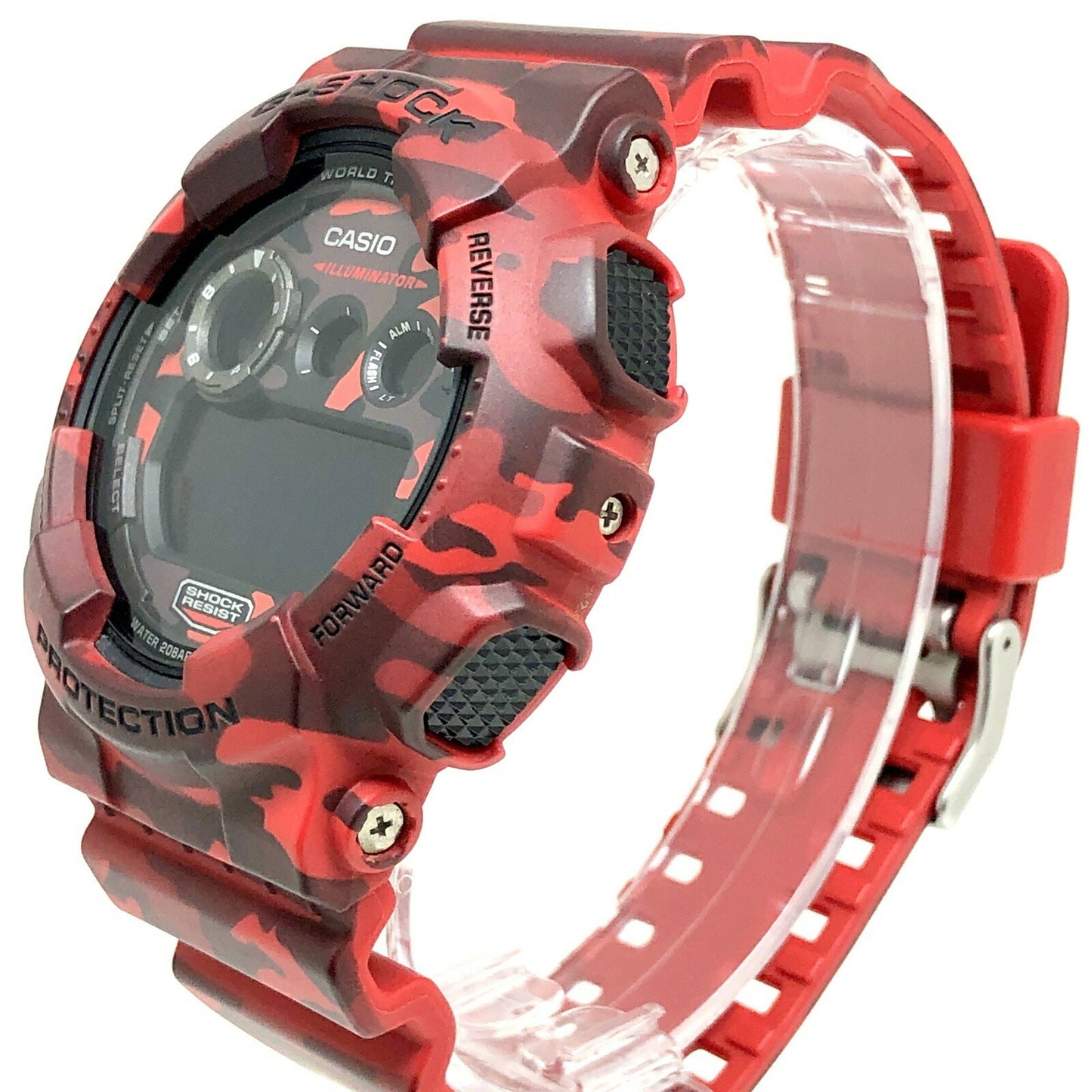 G-Shock Casio Gd-120Cm-4 Camouflage Series Big Case Digital Watch In Red