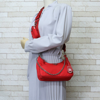 Prada Shoulder Bag Nylon 1Bh204 Red