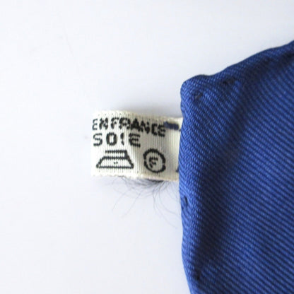 Hermes Carr 90 Etriers Stirrup Silk Scarf/Muffler Blue