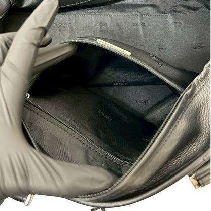 Loewe Amazona 36 Anagram Logo Engraved Leather Handbag/Mini Boston Bag Black 67688