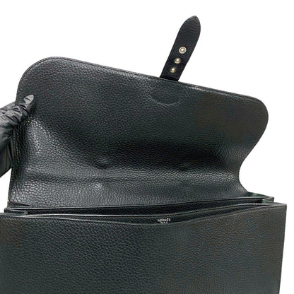 Hermes Sac A Depeche 41 Fjord Leather Business Briefcase In Black