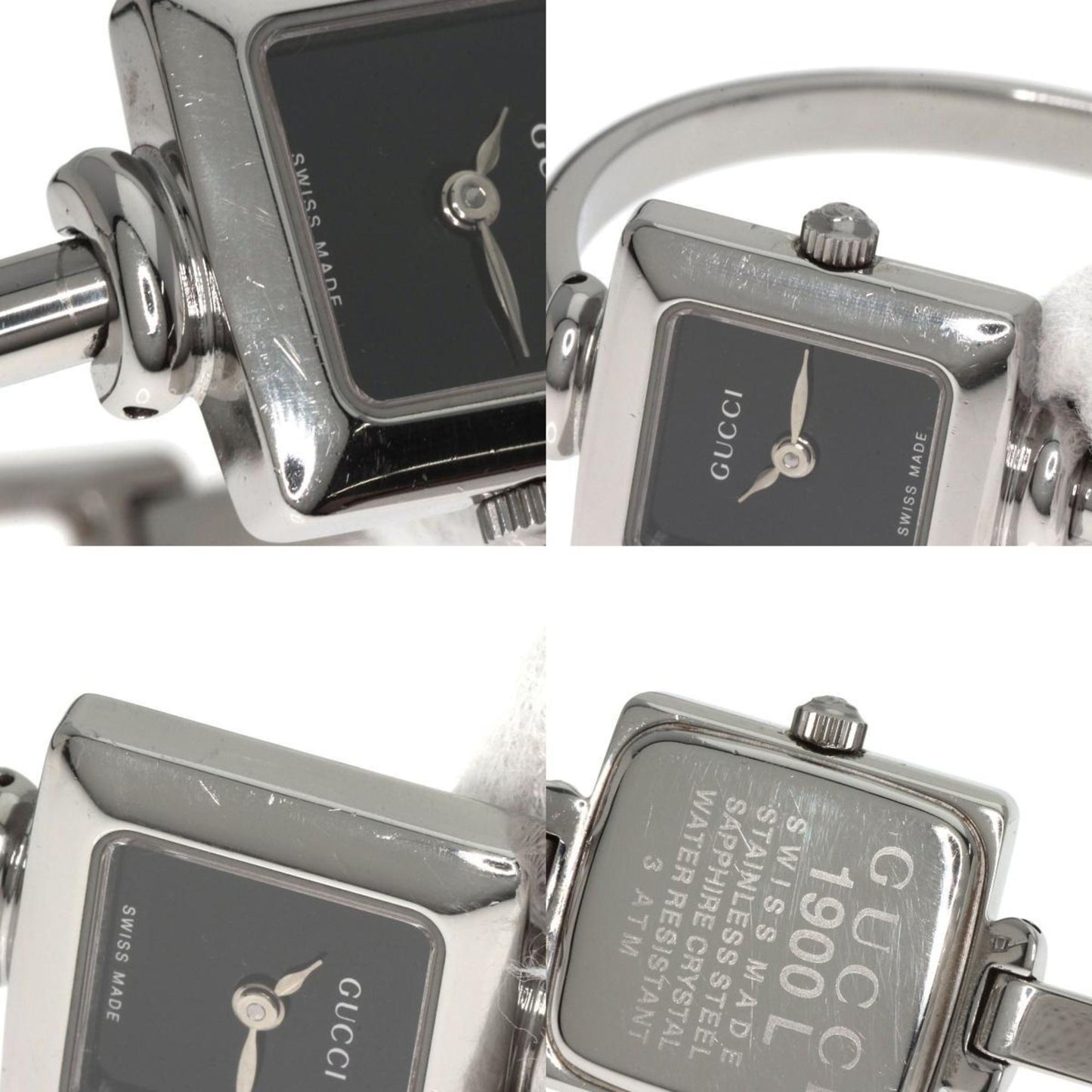 Gucci 1900L Square Face Watch Stainless Steel Ss