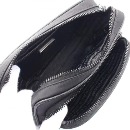 Prada Tessuto + Saffiano Shoulder Bag Nylon Saffiano Leather