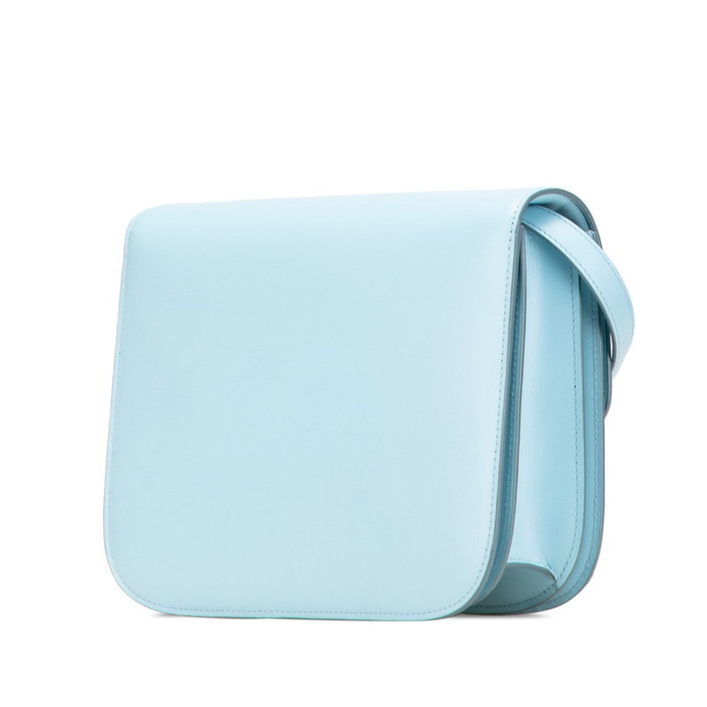 Celine Classic Box Medium Crossbody Shoulder Bag In Light Blue Leather
