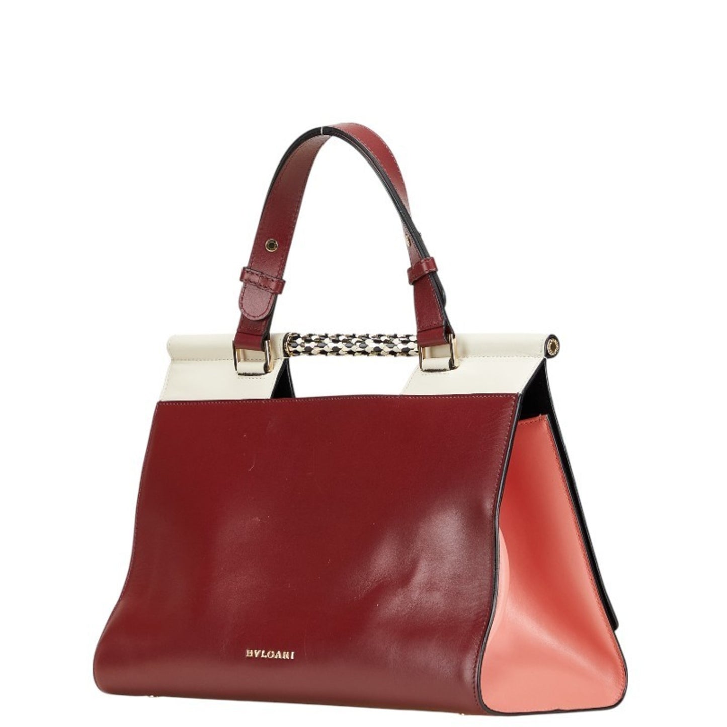 Bvlgari Serpenti Scaglie Top Handle Handbag In Red