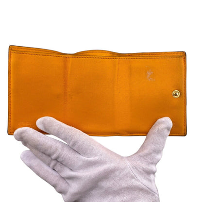 Fendi Bucket Micro Embossed Ff Tri-Fold Wallet In Orange