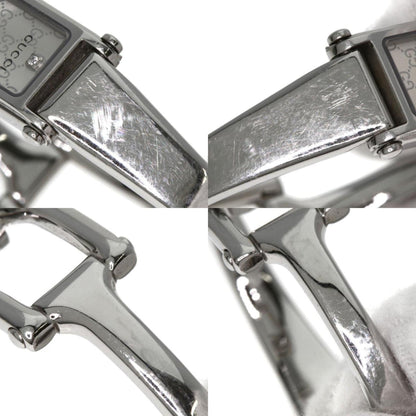 Gucci 1500L Gg Square Face Bangle Watch In Stainless Steel/Ss