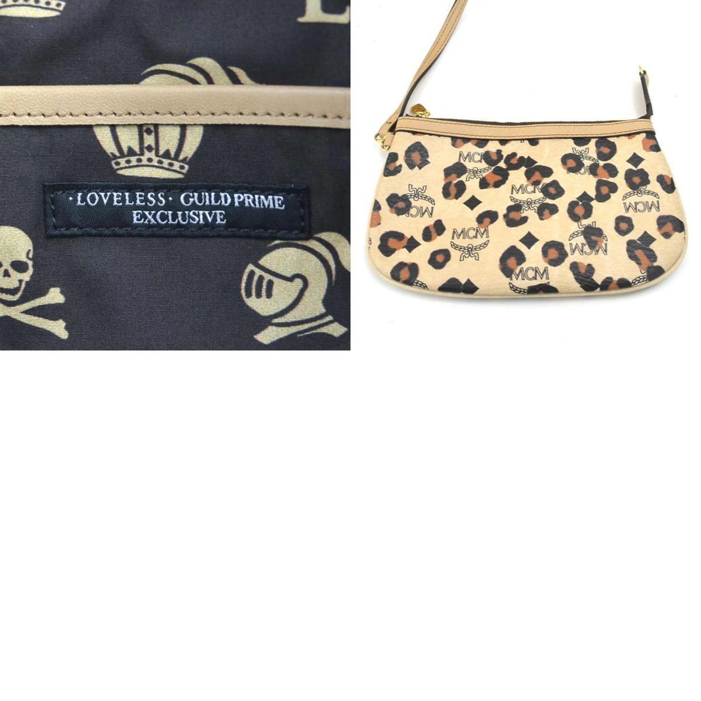 Mcm Shoulder Bag Tote Loveless Collaboration Leather Beige