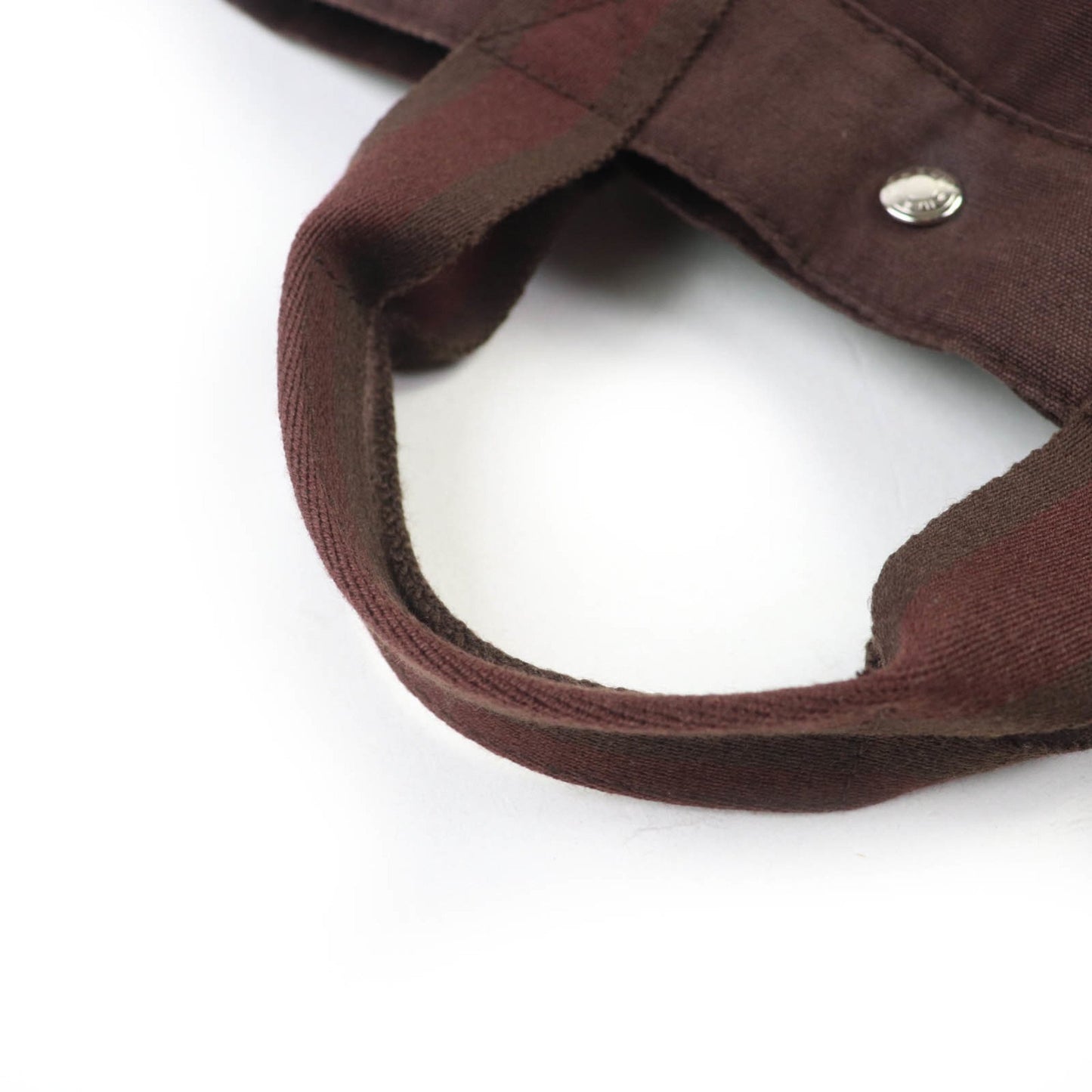 Hermes Four Tou Mm Silver Hardware Serie Button Half Leather Canvas Tote Bag Brown Made In France
