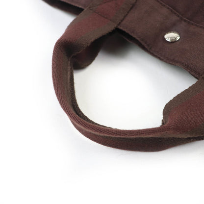Hermes Four Tou Mm Silver Hardware Serie Button Half Leather Canvas Tote Bag Brown Made In France