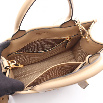 Prada Symbol Topstitched Soft Calf Leather Tote Bag