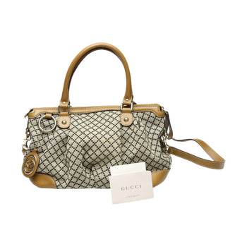 Gucci Tote Bag Shoulder Diamante Canvas 247902 Beige X Brown