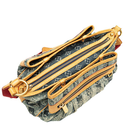 Louis Vuitton Monogram Denim Porte Epol Raye Mm Shoulder Bag M95334 Indigo Blue Canvas