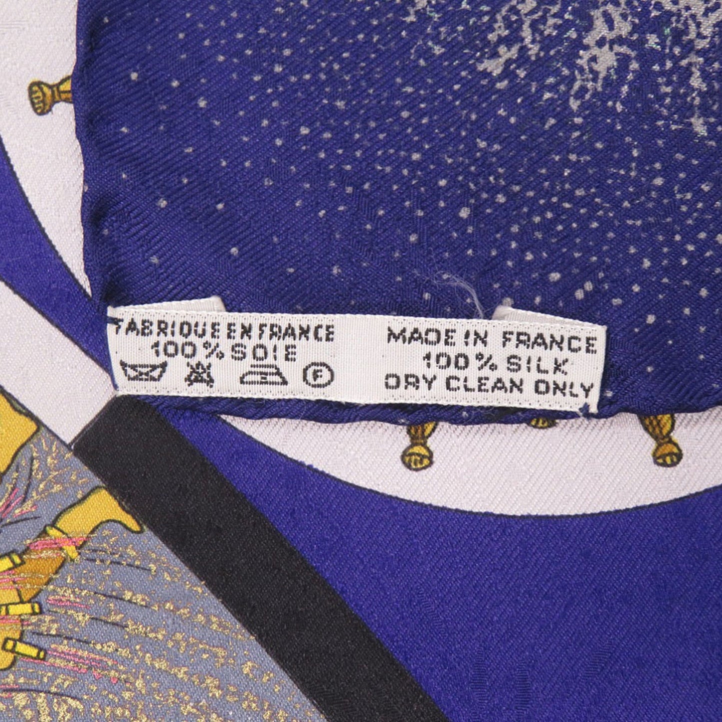 Herms Carr 90 Feux D'Artifice Silk Navy Scarf Muffler 0125 Hermes