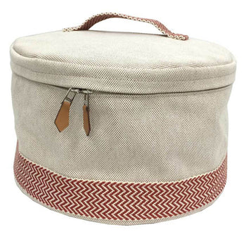 Hermes Hermes Vanity Bag Pouch Pile Toile H Natural X Red