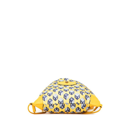 Gucci Drawstring Cube Backpack/Knapsack 473872 Yellow/Blue Nylon/Leather