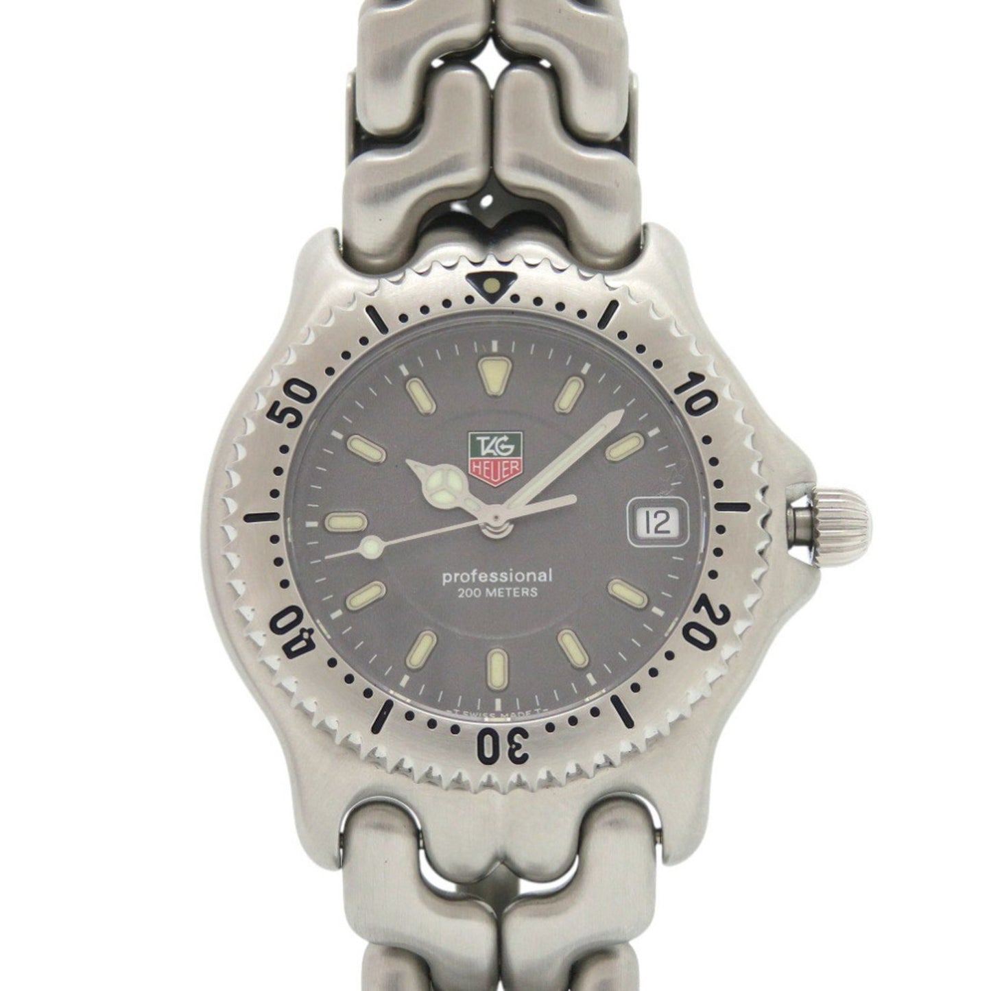 Tag Heuer Cell Date Wg1113-0 Professional Quartz Watch In Stainless Steel Gray 0233