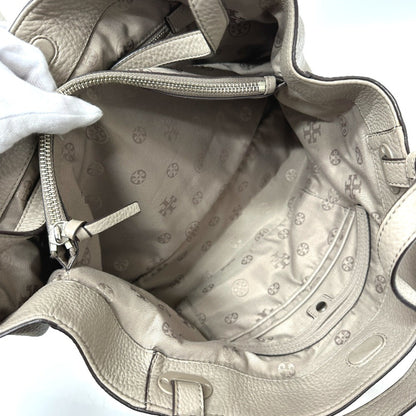 Tory Burch Logo Tote Bag Handbag Shoulder Leather