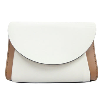 Marni Leather 2Way Waist Pouch Shoulder Body Bag White Brown