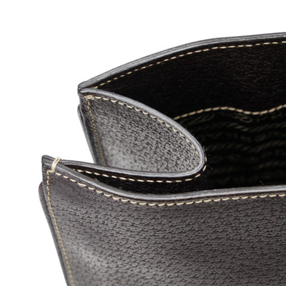 Prada Triangle Logo Plate Tote Bag Black Leather