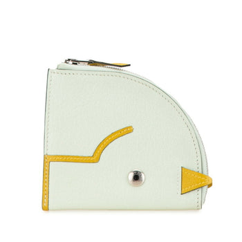 Hermes Paddock Coin Case Vert Fizz Cumin Chevre